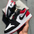 ナキアAir Jordan 1 Low Black Toe AJ 1黒足指低組黒黄男女バケットブーツ553558-16(黒赤男)42.5