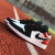 ナキアAir Jordan 1 Low Black Toe AJ 1黒足指低組黒黄男女バケットブーツ553558-16(黒赤男)42.5