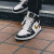 Air Jordan 1 Mid小黒金足指亮皮AJ 1男女852542-007 BQ 6931-007男女852542-007男女黒金42.5